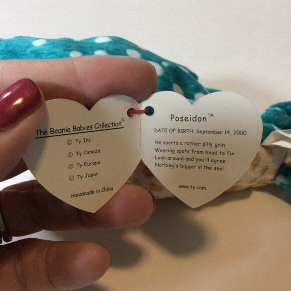 Ty Original Beanie Baby 2003 Poseidon Whale Retired Vintage - Picture 7 of 7